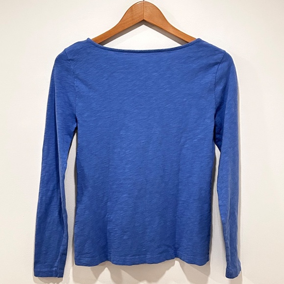 J.Crew Factory Long-Sleeve Boat Neck Artist Tee - Small - Periwinkle Blue - Picture 2 of 5